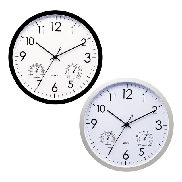 Indoor/Outdoor Wall Clock with Temperature and Humidity and