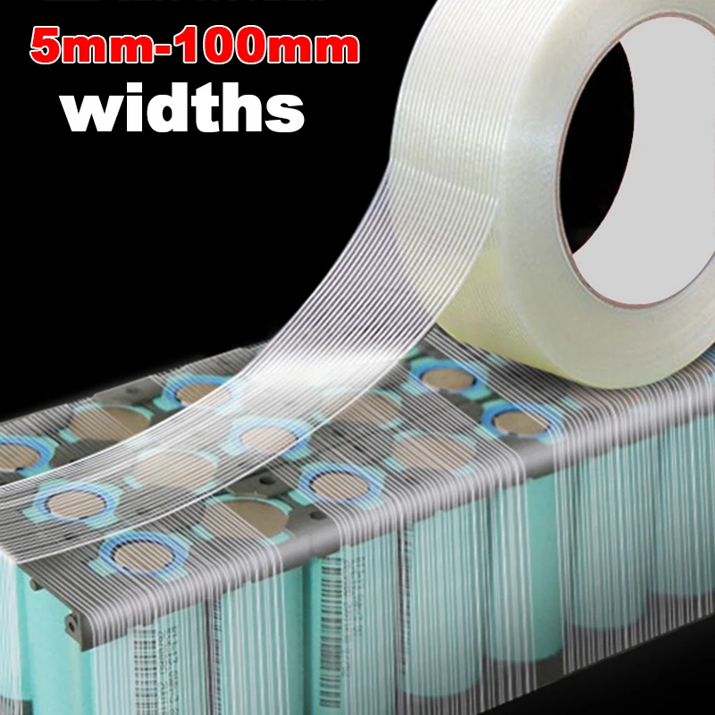 Ruban en fibre de verre pour batterie au Lithium, adhésif simple face résistant aux hautes températures, joint fixe, enveloppe isolante, rayures fortes