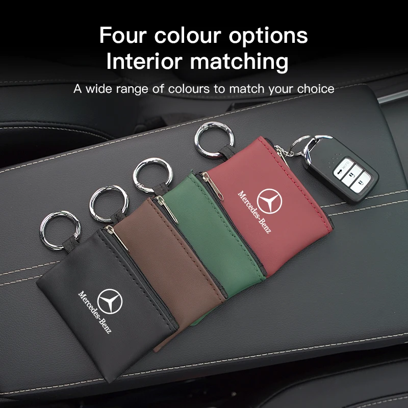 PU Leather Car Key Case Dust Key Bag Accessories For Mercedes Benz AMG W205 C300 W203 W206 W108 W124 W126 W140 W168 W169 W176