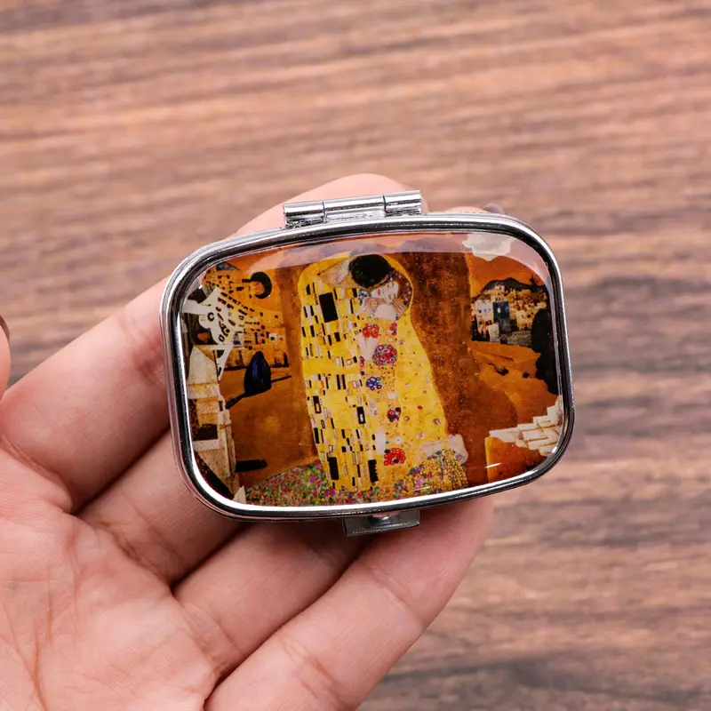 Van Gogh Art Mini Pill Box 2-Compartment Medicine Pill Organizer Household Portable Medicine Storage Box Travel Jwelery Gift - Image 23