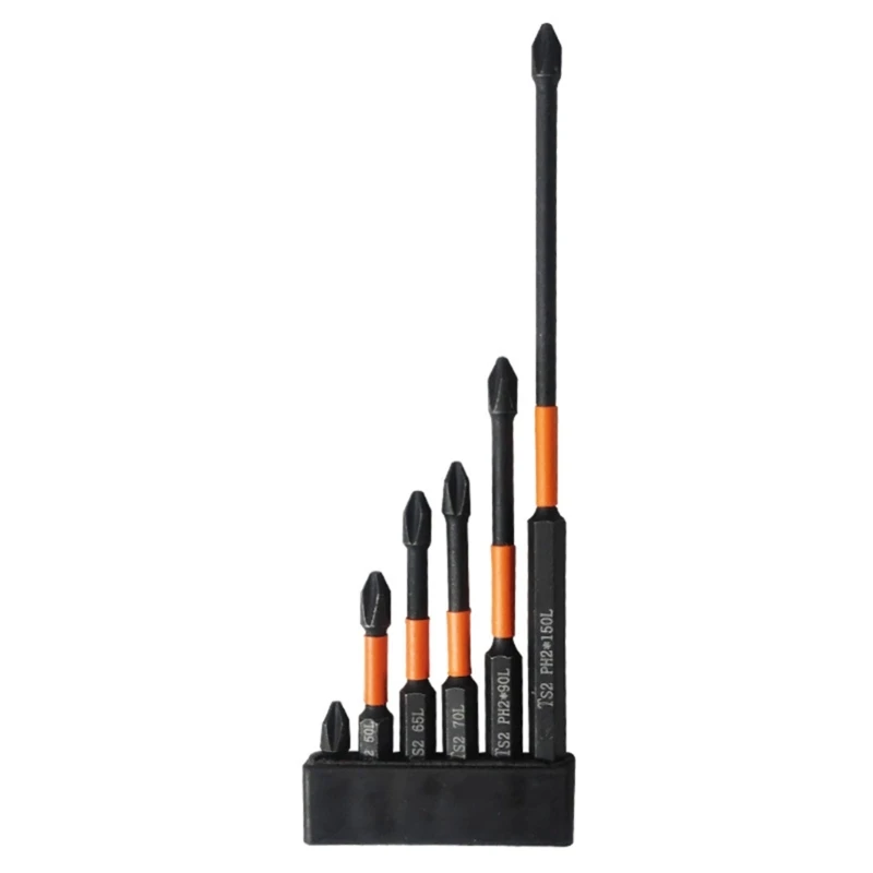 

6Pcs/set Batch Head Impact Strong Hardness Screwdriver 25-150mm