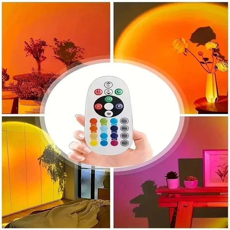 Mini Portable Sunset Lamp-Rechargeable Ambient Light with Multiple Color Options,Perfect for Creating Relaxing Atmospheres