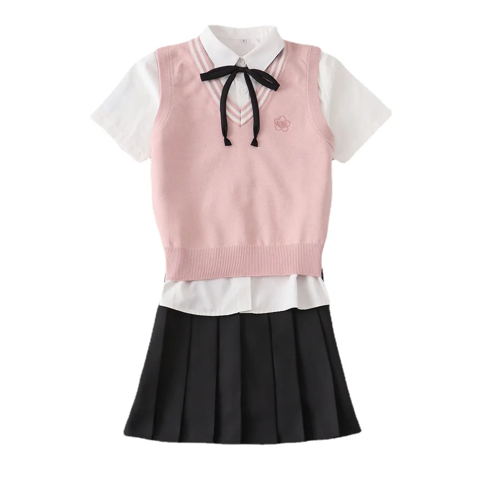 2024 Korean Female Student Suit Jacket Pleated Skirt Japanese Jk Uniform Set Girls School Dresses Sailor Suit 5