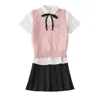 2024 Korean Female Student Suit Jacket Pleated Skirt Japanese Jk Uniform Set Girls School Dresses Sailor Suit 5