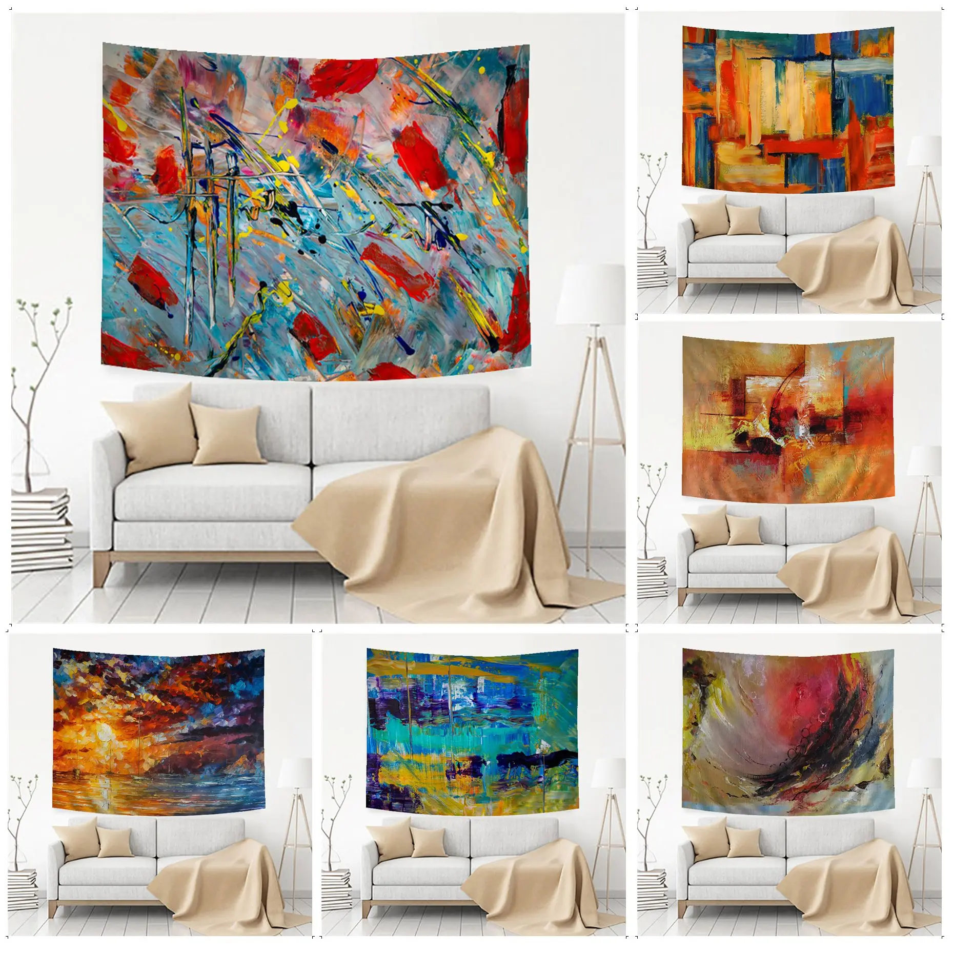 

Oil Painting Tapestry Chart Tapestry for Living Room Home Dorm Decor Art Home Decor