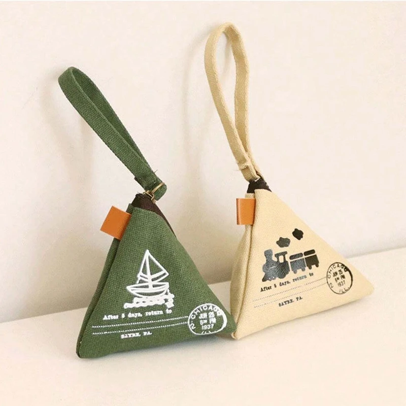 1pc Men's Creative Retro Mini Zhongzi Design Canvas Coin Purse