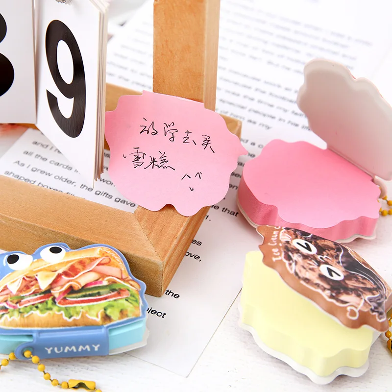 6 Pcs Wholesale Stickers New Food Decompression Convenience Notes Portable Pendant Book Cute Snack Color Page Mini NoteBook