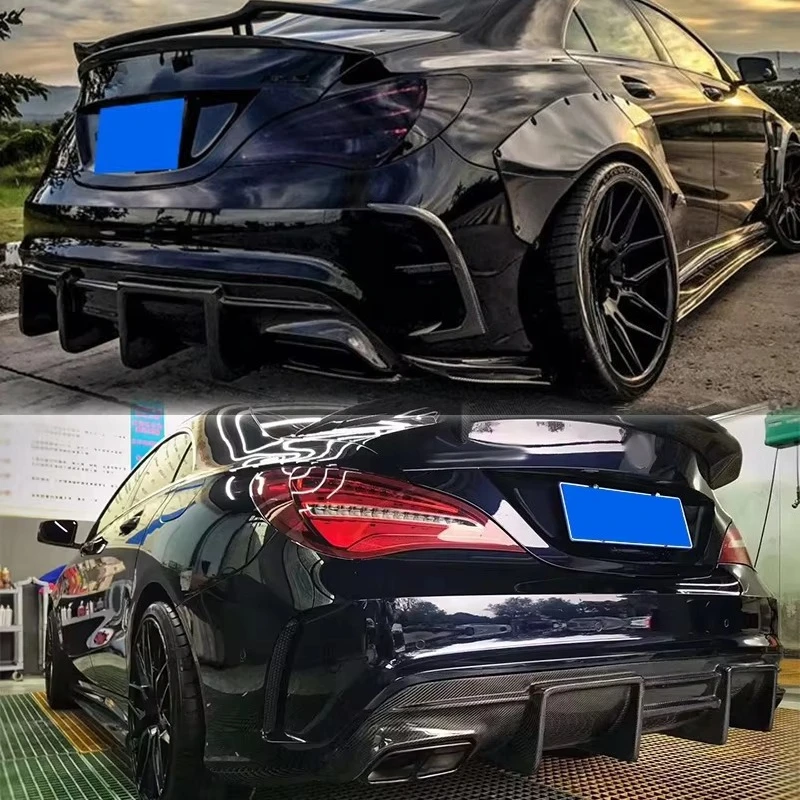 CLA W117 CLA45 2016-2019 업그레이드 리어 범퍼 스플리터 립용 카본 파이버 FD 스타일 리어 디퓨저