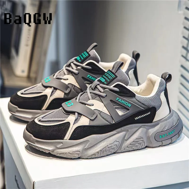 

Дизайнерская спортивная обувь, мужские повседневные кроссовки для бега на массивной подошве, дышащая Всесезонная обувь на увеличенной платформе, мужские кроссовки