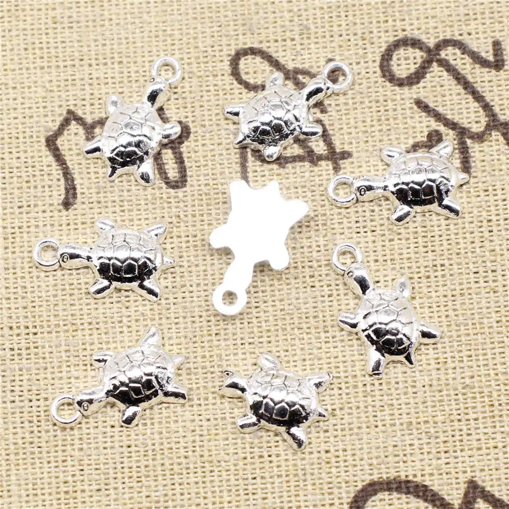 

10 шт., подвески в виде черепахи, 10 х18 мм