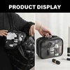 Travel Cosmetic Bag Large Capacity Waterproof Double Layer Makeup with Zippered Clear Toiletry Case for Women 5