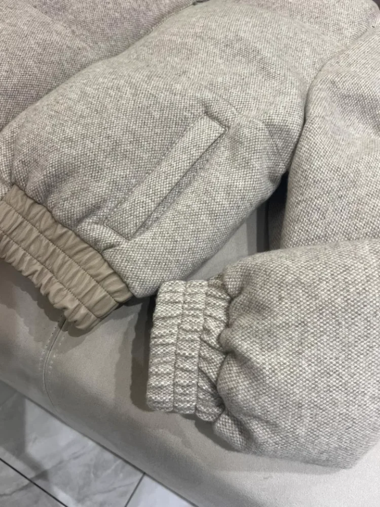 High Quality Luxurious Cashmere Down Paneled Bomber