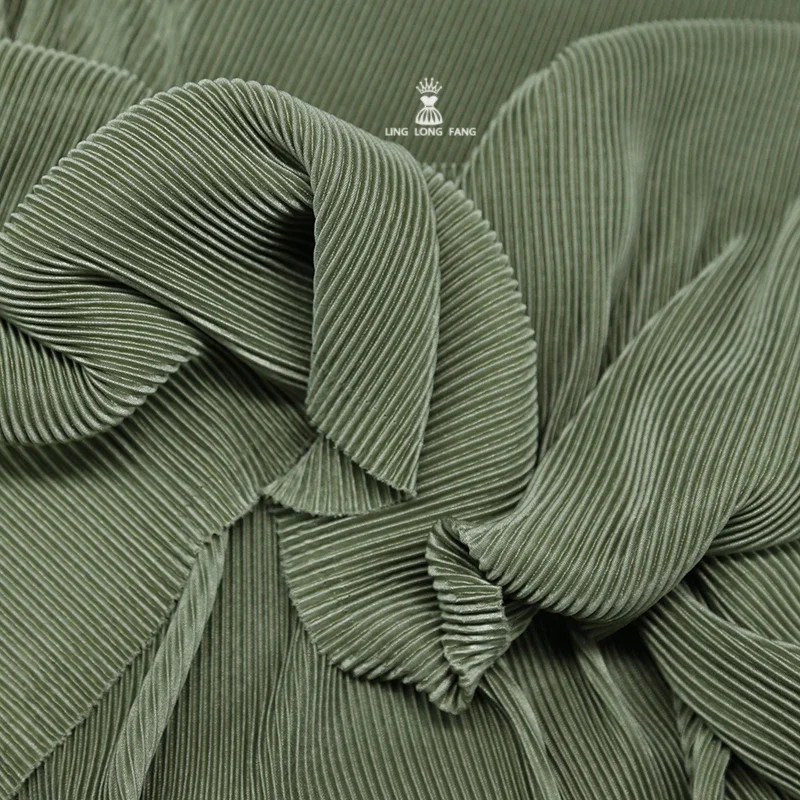 Knitted Fabric Pleated Striped for Spring/Summer