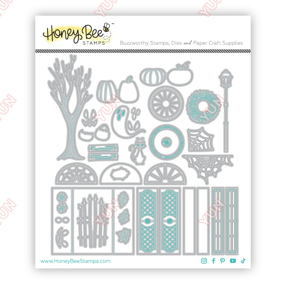 thumbnail image 1 of Feliz Haunting Everyday Howlloween Storybook Otoño Florales Mini Mensajes Palabras Troqueles Sellos Plantillas DIY Scrapbooking Tarjetas Flor, 1 of 5