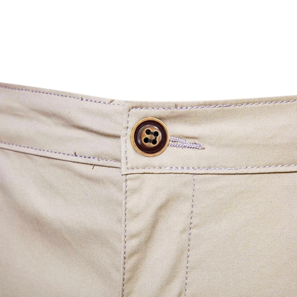 2021 New Summer 100% Cotton Solid Shorts Men High Quality Casual Business Social Elastic Waist Men Shorts 10 Colors Beach Shorts 4