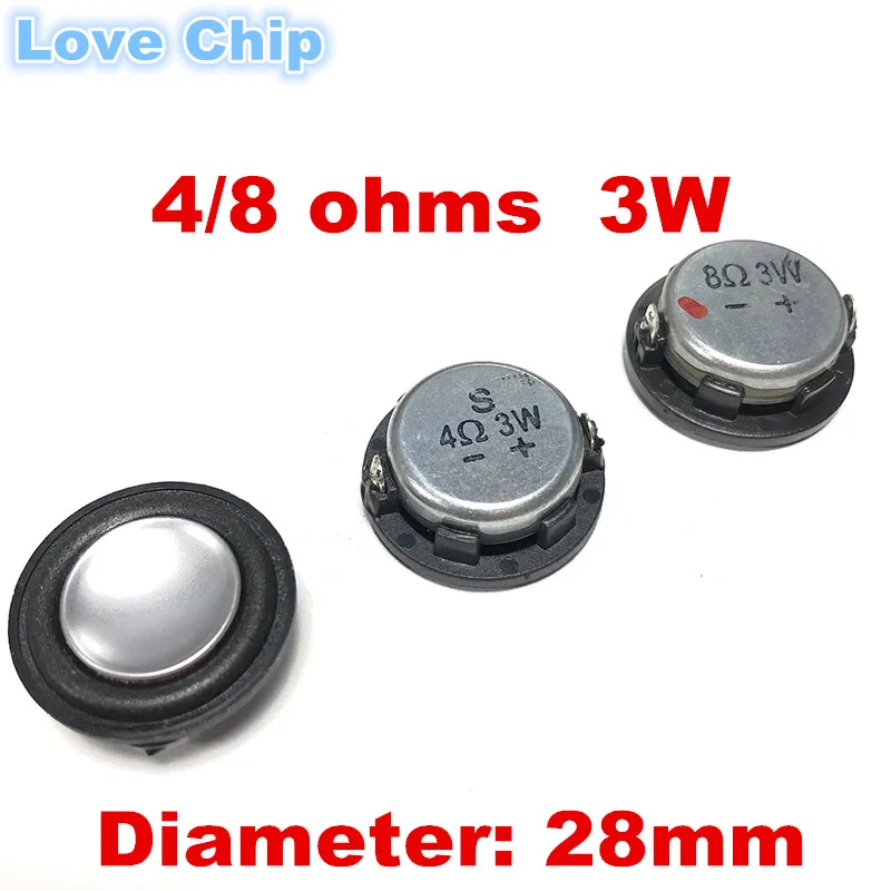 Mini Plug Speaker Mini Speaker 2Pcs 1 Inch Mini Sound Speaker 28MM 4 Ohms 8 Ohm 3W Full Range Audio Speaker Neodymium Loudspeaker DIY Home Theater