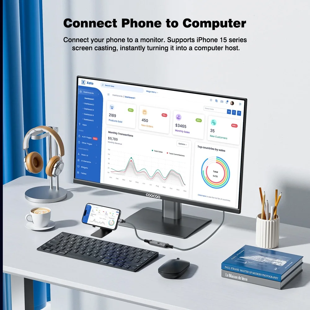 Enhanced USB-C to HDMI Adapter – 4K UHD 60Hz & 2K 144Hz Audio Sync Plug & Play
