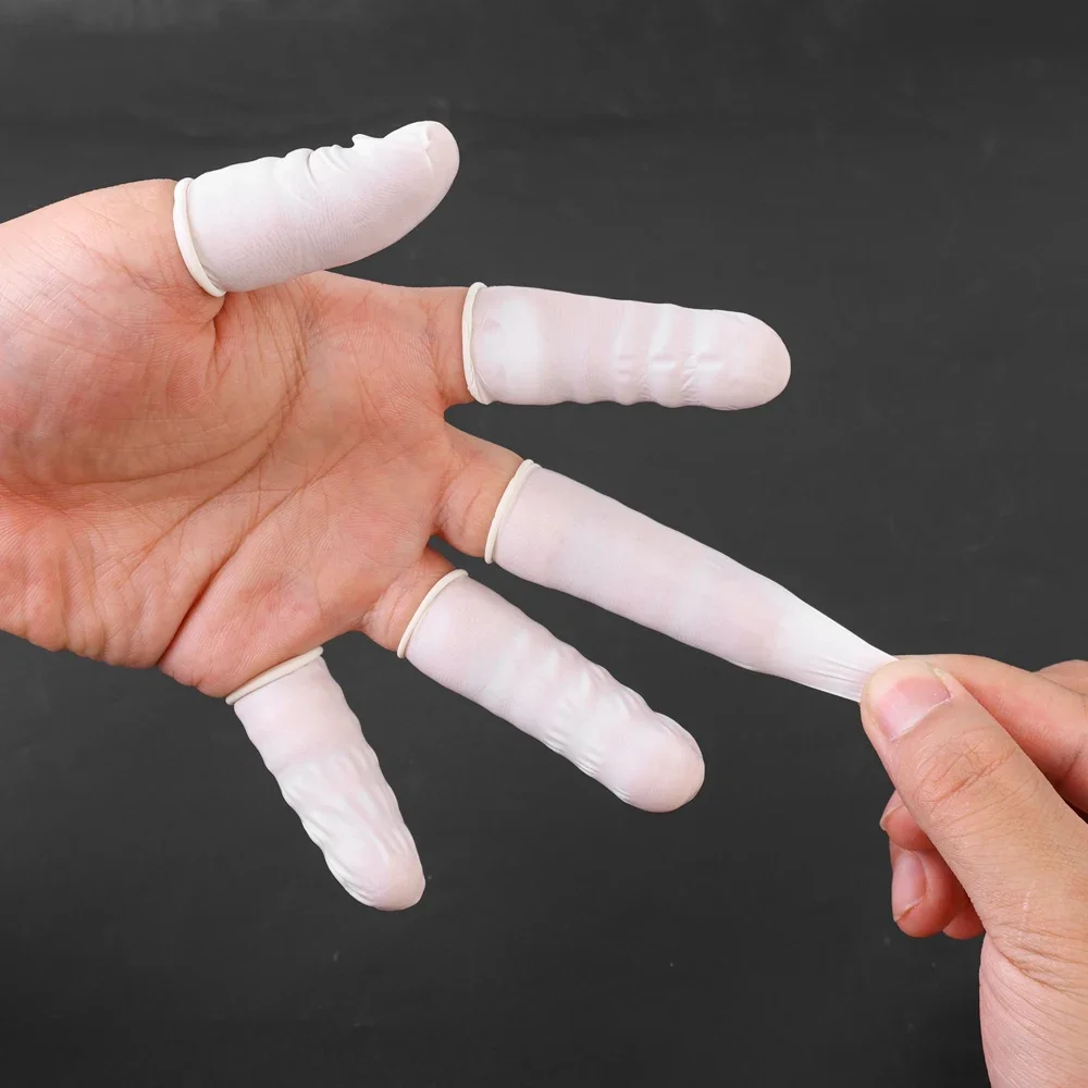 Disposable Latex Rubber Finger Cots Fingertips Protector Gloves Non-slip Anti-static Finger Sleeve Glove Tattoo Tools Thumb Caps disposable gloves disposable finger covers protective gloves antistatic gloves