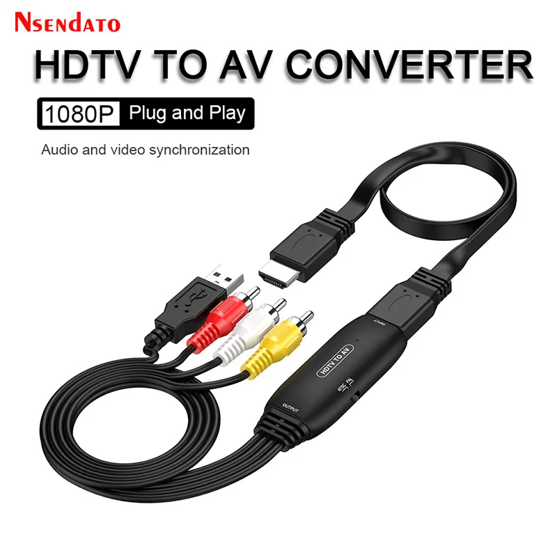 Universal HDMI to AV 3RCA Composite Video Audio Converter Adapter