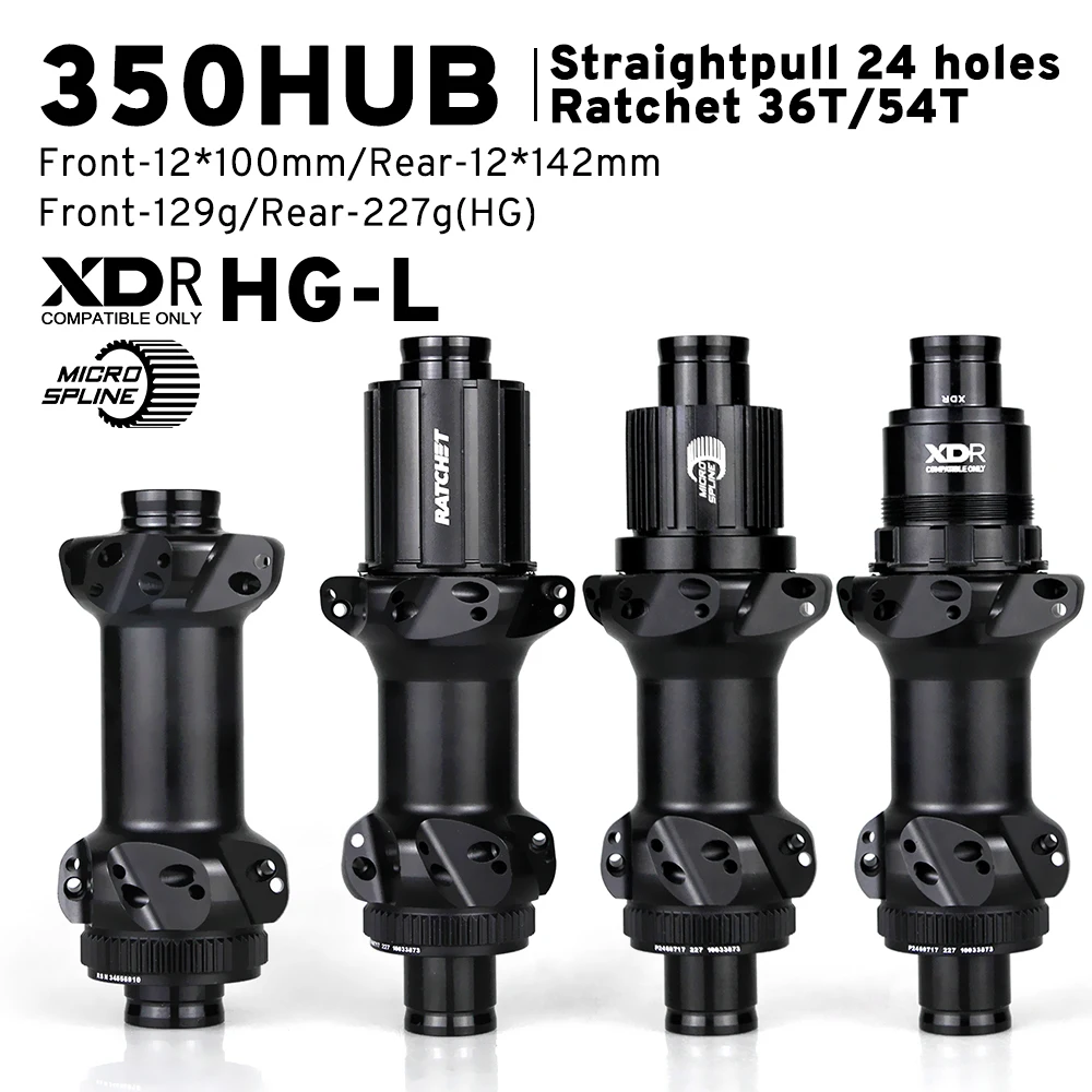 350 Bike Straight Pull Wheel Bicycle Hub 24H Classic Center Lock Disc Brake XDR HG Front 100*12 Rear 142*12 Ratchet 54T 36T