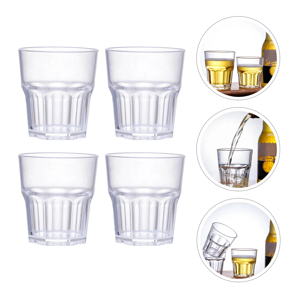 WDOPEN Lot De 3 Tasses à Bière Classiques Incassables En Plastique Incassable, Idéales Pour L'intérieur Et L'extérieur, Réutilisables, Transparentes