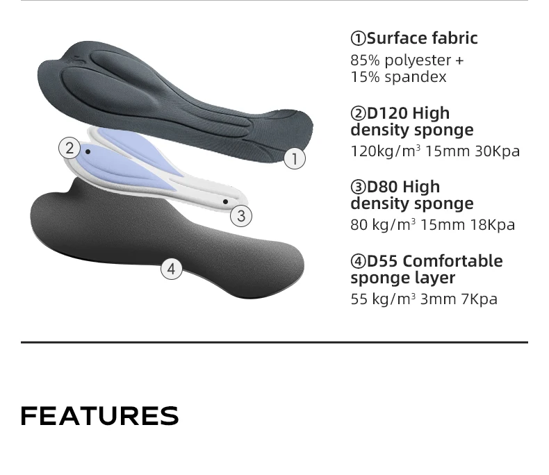 ROCKBROS Winddichte, warme Fahrradhose, Winterhose mit abnehmbarem Schnallenriemen, hochwertige, stoßdämpfende Komfortpolsterhose, MTB-Herren – Detail 4