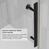 Semi-Frameles Black Shower Door with Clear Tempered Glass and Easy Roller System, Sliding Shower Door with Water Seal Strips 3