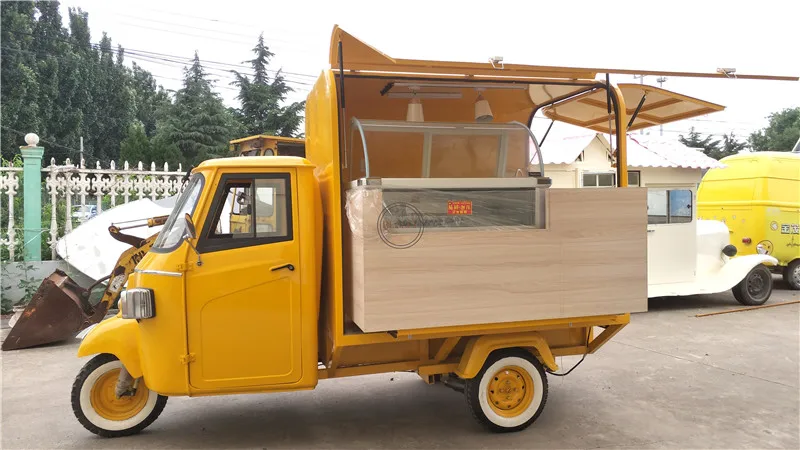 Hot Dog Triciclo Vintage Ape Beer Bar Carrello Da Caffè Mobile Food Truck Pizza Snack Vending Van In Vendita