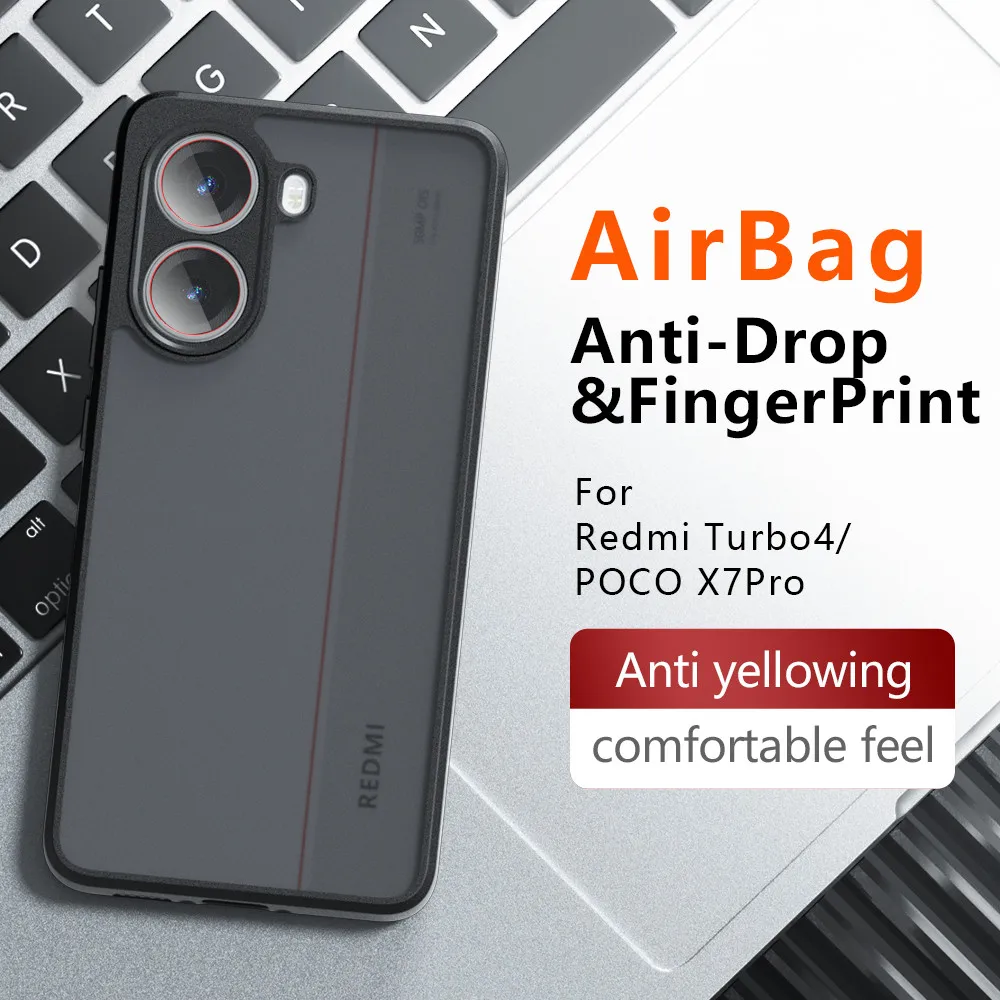 Luxury Armor Matte Shockproof Phone Case with Transparent Acrylic Cover
