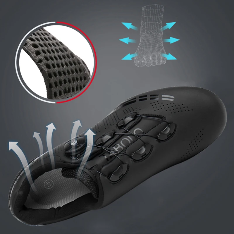 Men's Cycling Shoes Road Bike Shoes Self-locking Cleats Speed Cycling Sneakers Outdoor Racing Route Athletic Bicycle Footwear