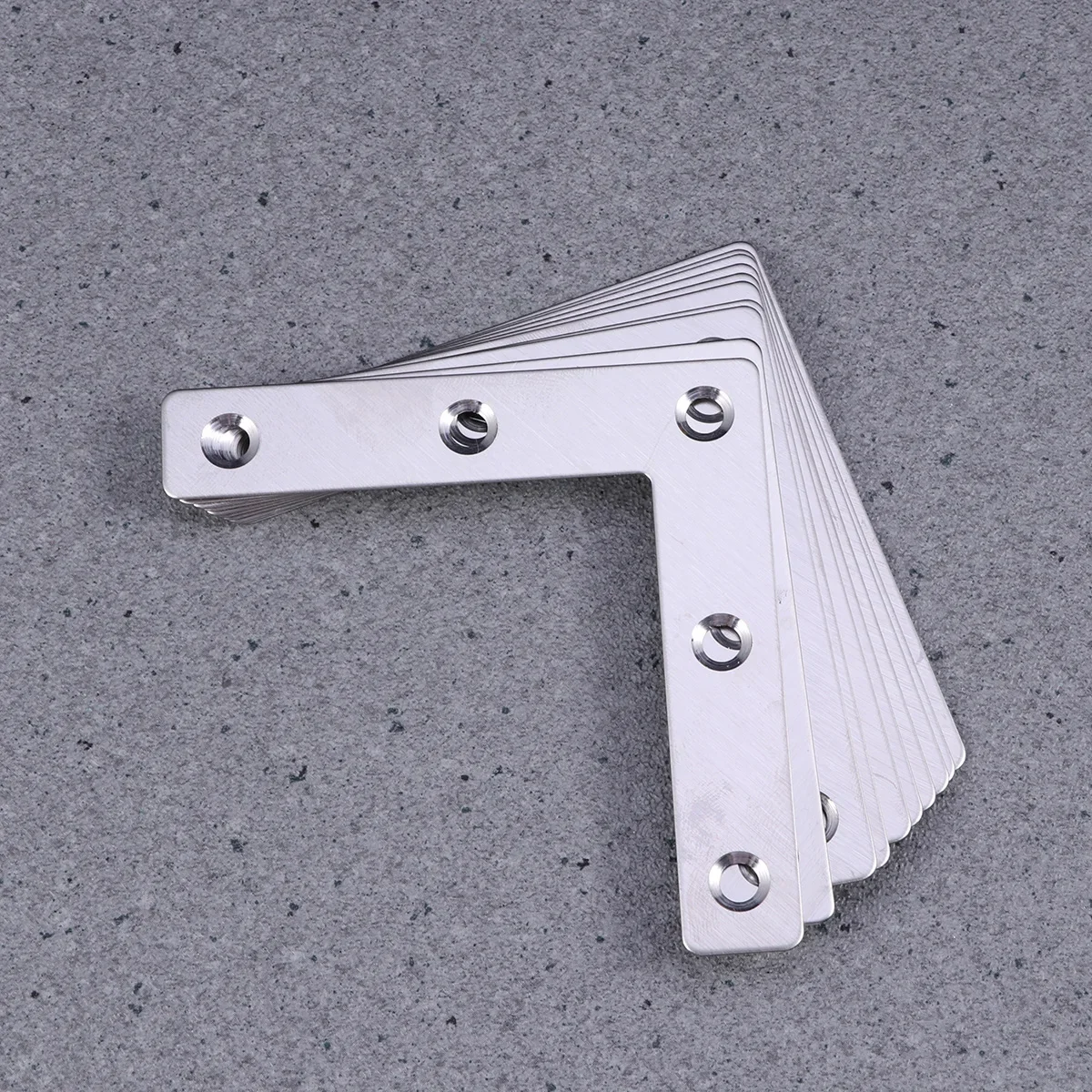 10 Stück flache Eckwinkel, L-förmige Regalhalterungen, robuste Regalstützen aus Edelstahl – Detail 4