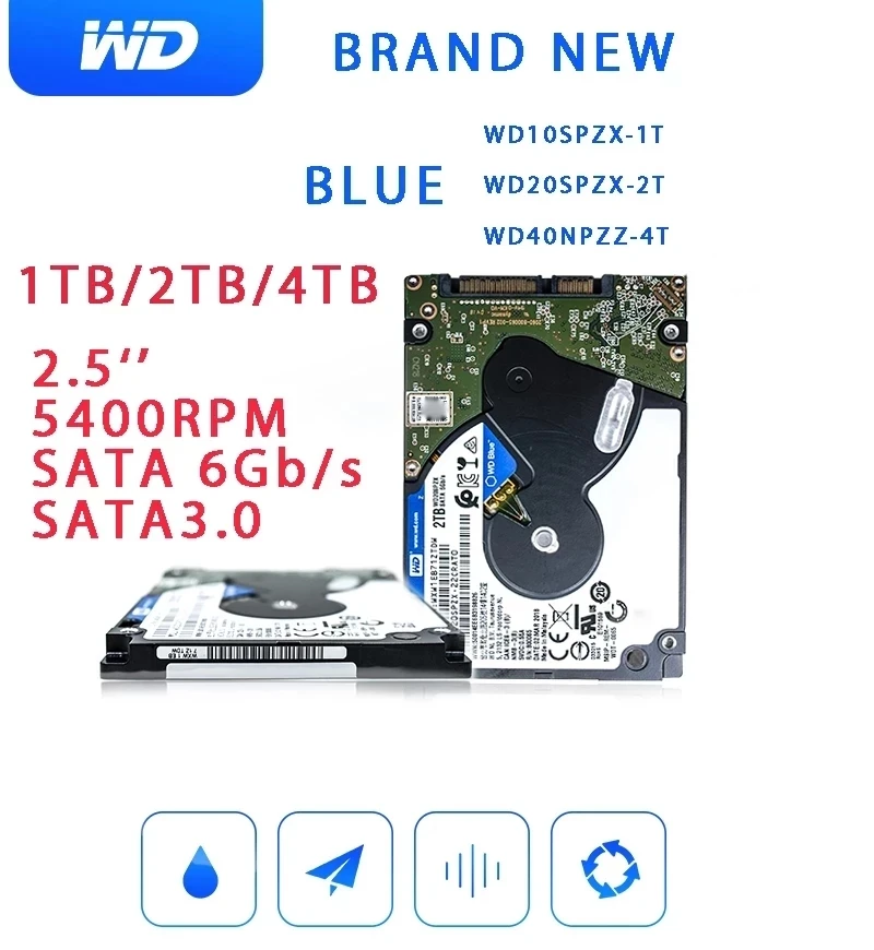    ϵ ũ ̺, Ʈ ƮϿ WD , SATA III, 6.0 Gb/s, 5400 RPM,  HDD, 1TB, 2TB, 4TB, 2.5 ġ