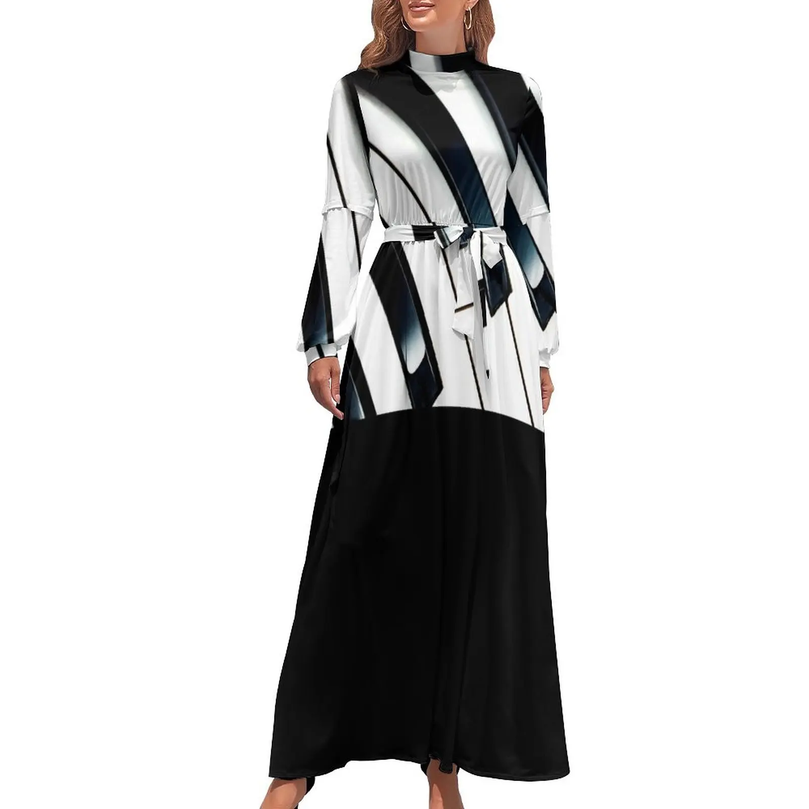thumbnail image 1 of Vestido largo con teclado de piano Ropa de playa Moda mujer, 1 of 5