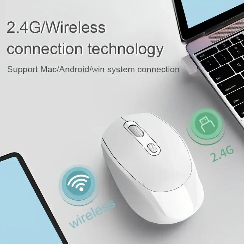 Dual Mode Bluetooth-Compatible Wireless Mouse – Sleek, Ergonomic Design for Universal Connectivity