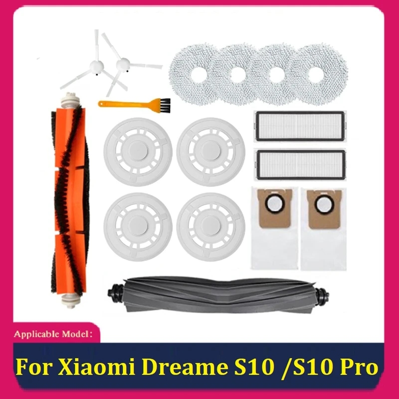 

Ground Robot Main Side Brush Filter Mop Cloth Bracket Dust Bag Spare Parts Kit For Xiaomi Dreame S10 / S10 Pro