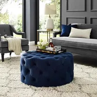 Nordique vestiaire canapé chambre vanité chaise tabouret salon repose-pieds tabouret circulaire changement de chaussures rembourrage pied tabourets pouf 2