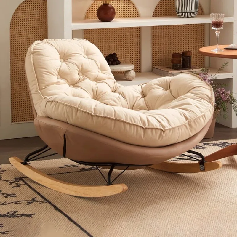 

Nordic style rocking chair lazy sofa balcony living room bedroom leisure luxurious eggshell penguin single sofa bed
