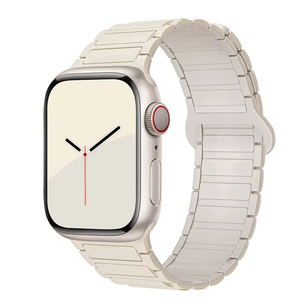 ตัวเลือกสินค้า สายซิลิโคนแม่เหล็ก iWatch 40-49 มม. ปรับได้ ใส่สบาย ทนทาน