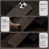 for Magsafe Case for iPhone 16 15 Pro Max 16Pro Retro Luxury Full Grain Cowhide Genuine Oiled PULL-UP Leather Magnetic Cover 3