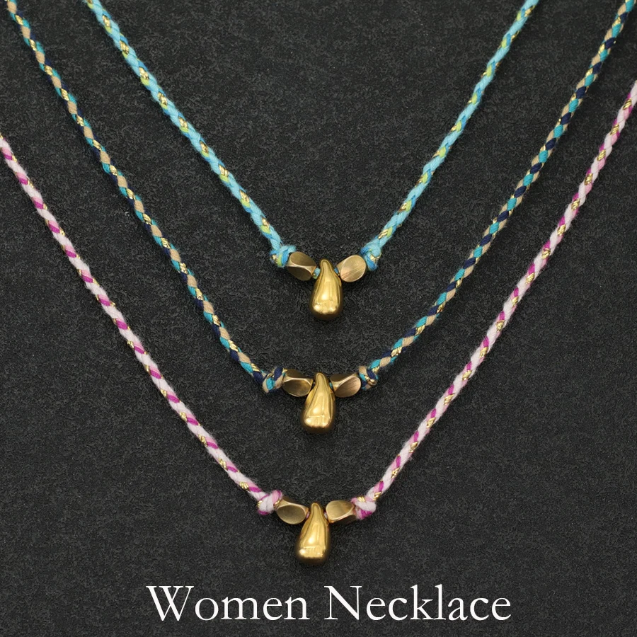 Stainless Steel Water Droplet Pendant Necklace for Women