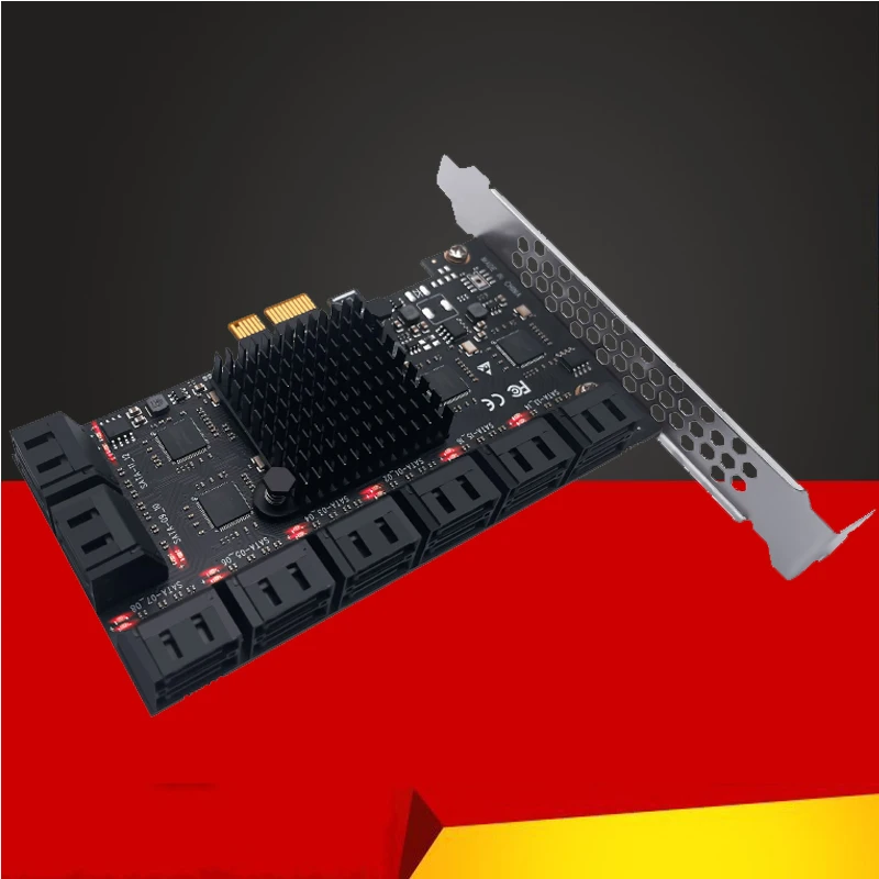 

Chi a Mining Riser PCIE SATA PCI-E Adapter 16 Port SATA Controller PCI Express X1 to SATA3.0 6Gbps Interface Rate Expansion Card