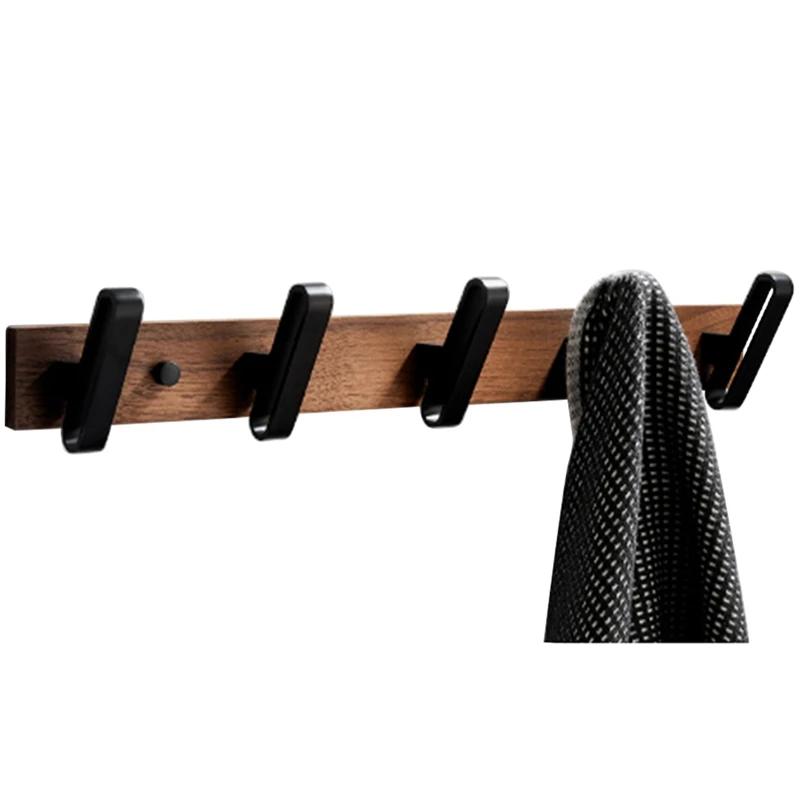 

1 Piece Coat Rack Wall Mount 5 Hooks Walnut Coat Hooks For Hanging Coats,Backpacks,Hats,Etc.Hooks For Entryway,Bathroom,Bedroom
