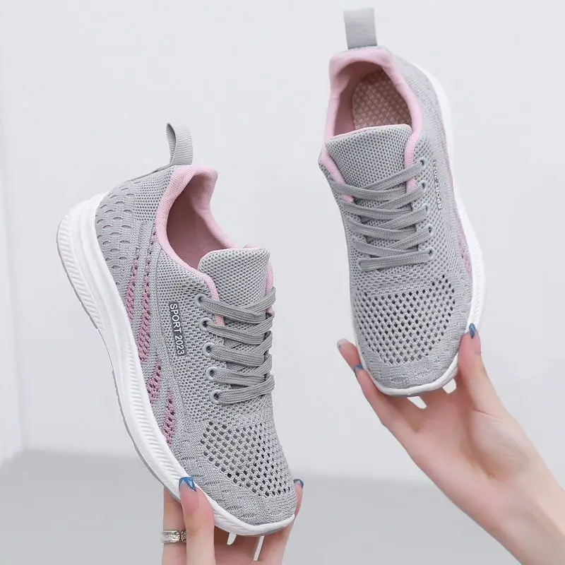 Shoes For Women Lace Up Pink Sports Woman Footwear Running