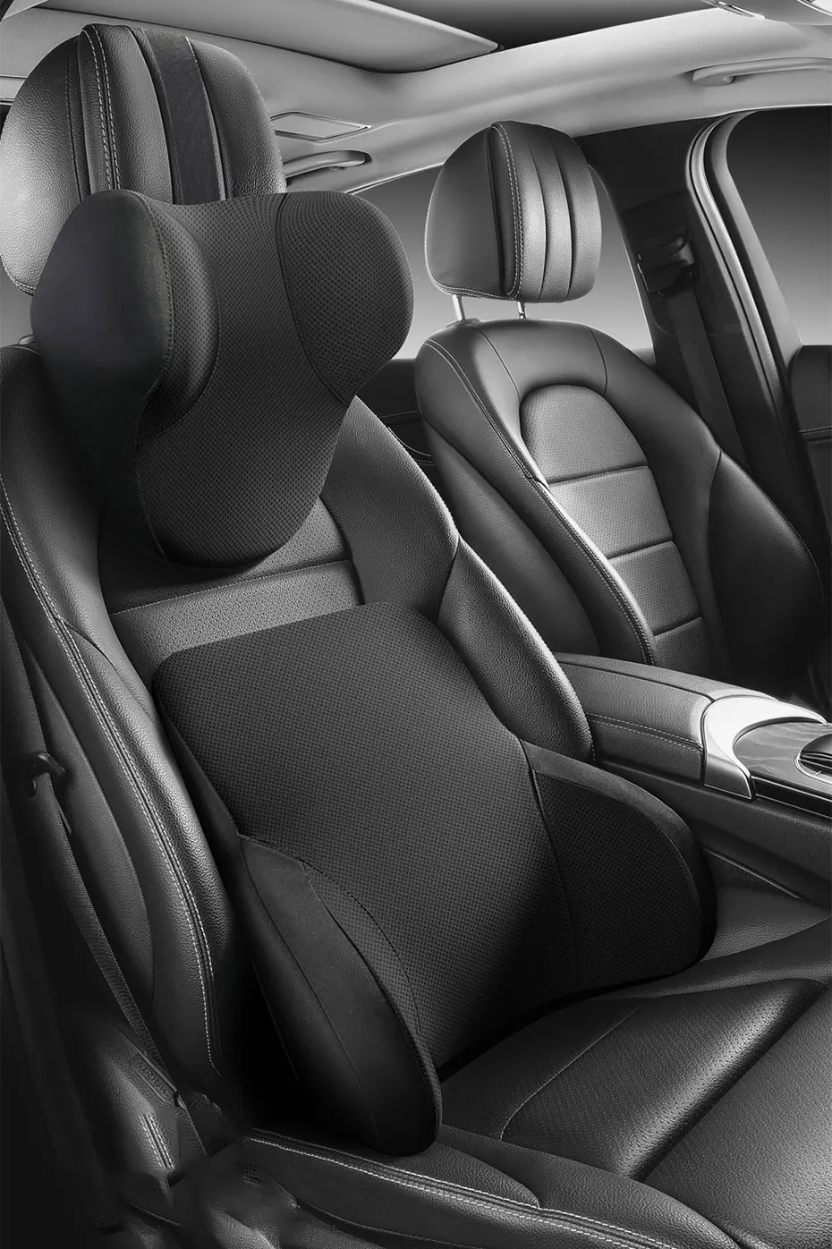 Kamanan Oreiller De Cou Voiture Mémoire De Forme - Appuie-Tête Auto Confortable Noir