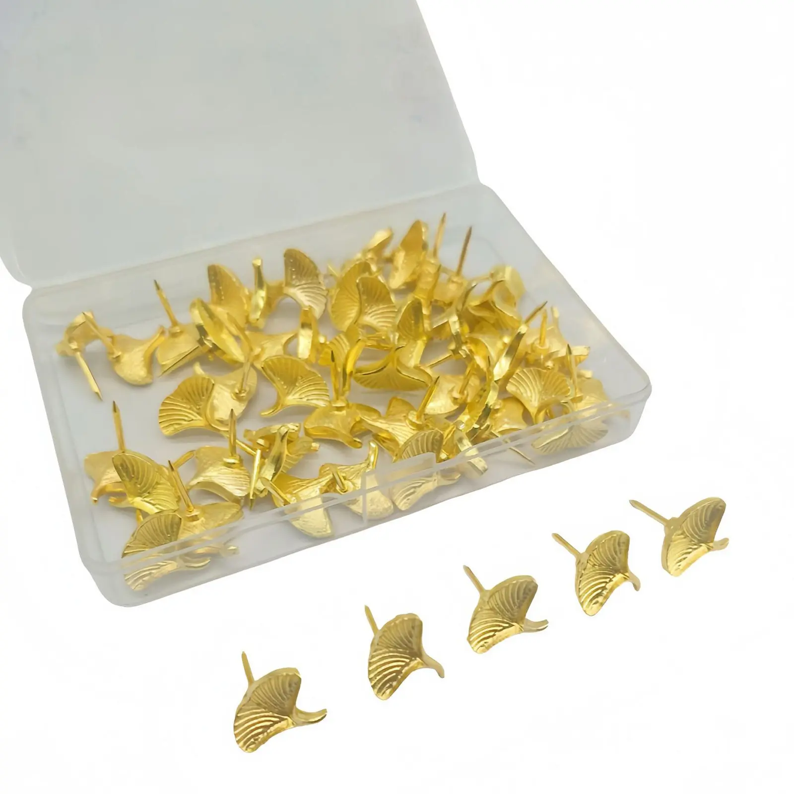 30Pcs 장 은행잎 모양 푸시핀, 사무실 게시판, 코르크보드, 지도 표시, 사진 걸이용 금속 핀