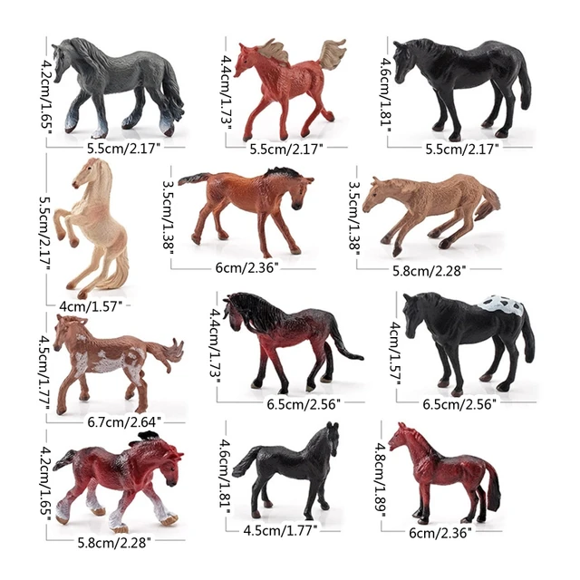2-3inch Miniature World Famous Horse PVC Model Figure Thoroughbred Mare Interactive Realistic Statue Office Decor 6