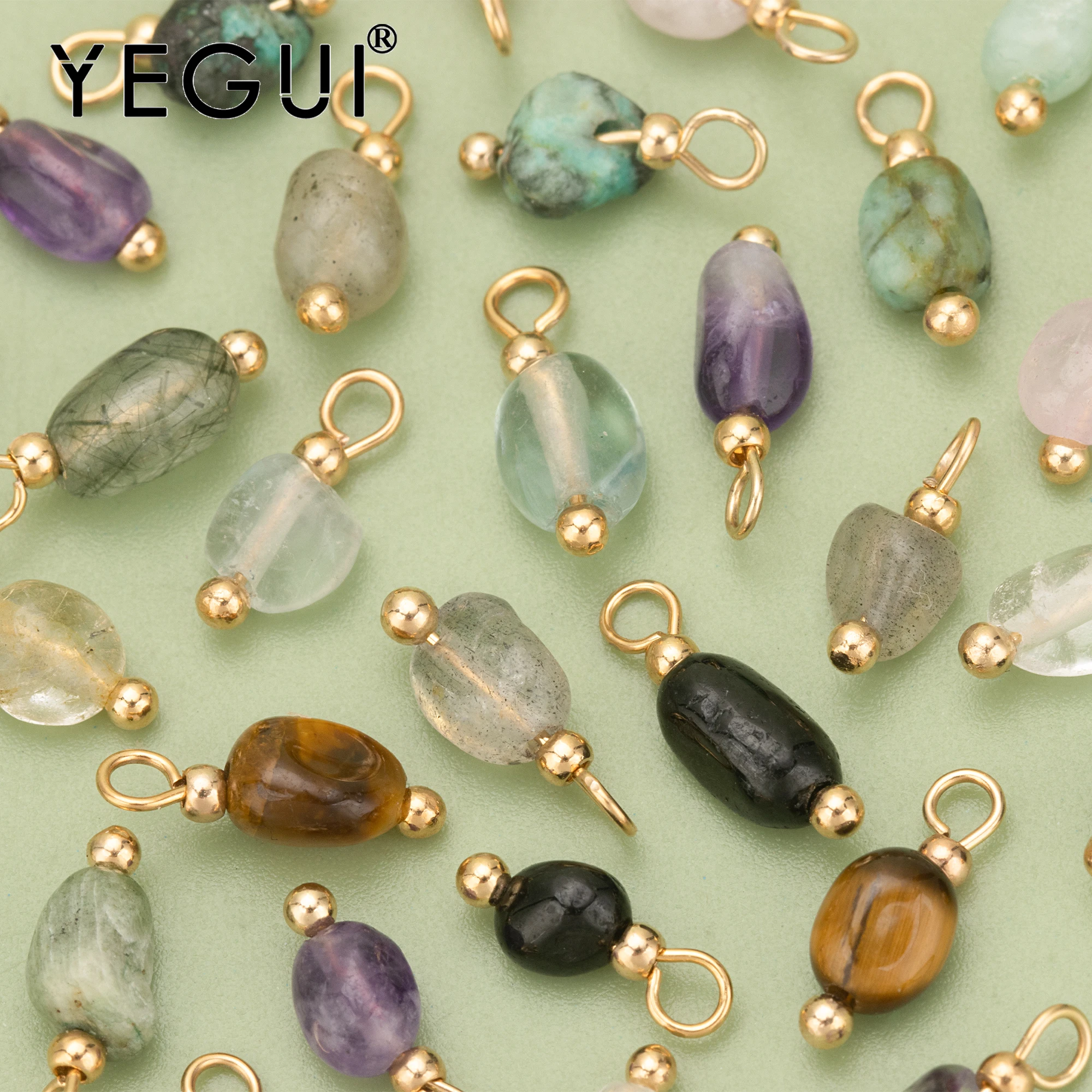 YEGUI C324S 18K Gold Plated Natural Stone DIY Charms & Pendants (20pcs) 1