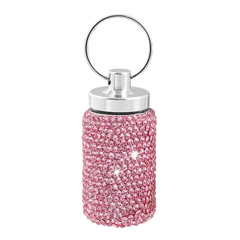 Keychain Pill Holder Mini Pocket Pill Case Travel Container Pocket Case Metal Travel Organizer
