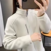 Winter Women Sweatshirt Coat Casual Loose Zip Up Cardigan Long Sleeve Sweatershirt Reversible Polar Fleece Stand Collar Coat 4