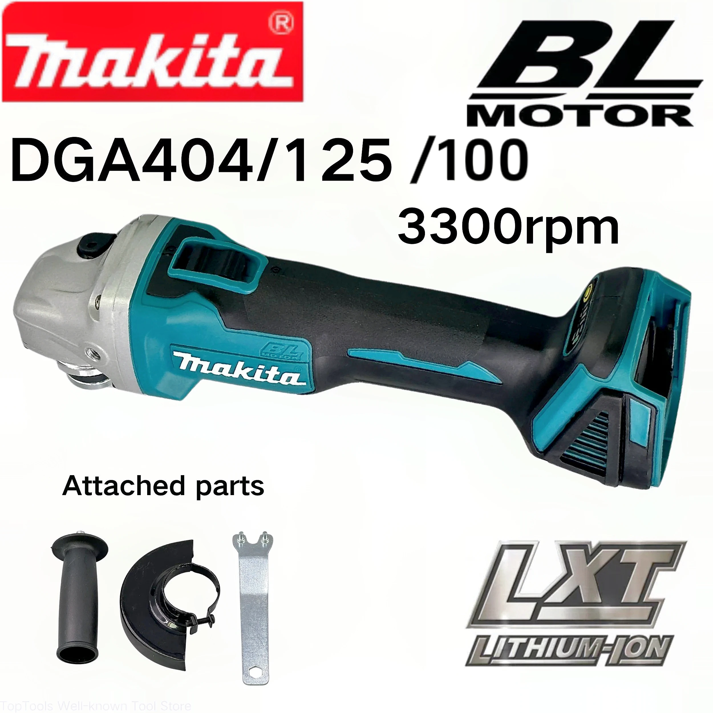 Makita DGA404 Cordless Angle Grinder 18V Brushless Motor 125/100 3300rpm Multifunctional Grinding Cutting Machine Power Tools